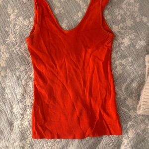 H&M Red Fitted Sleeveless Tank Top